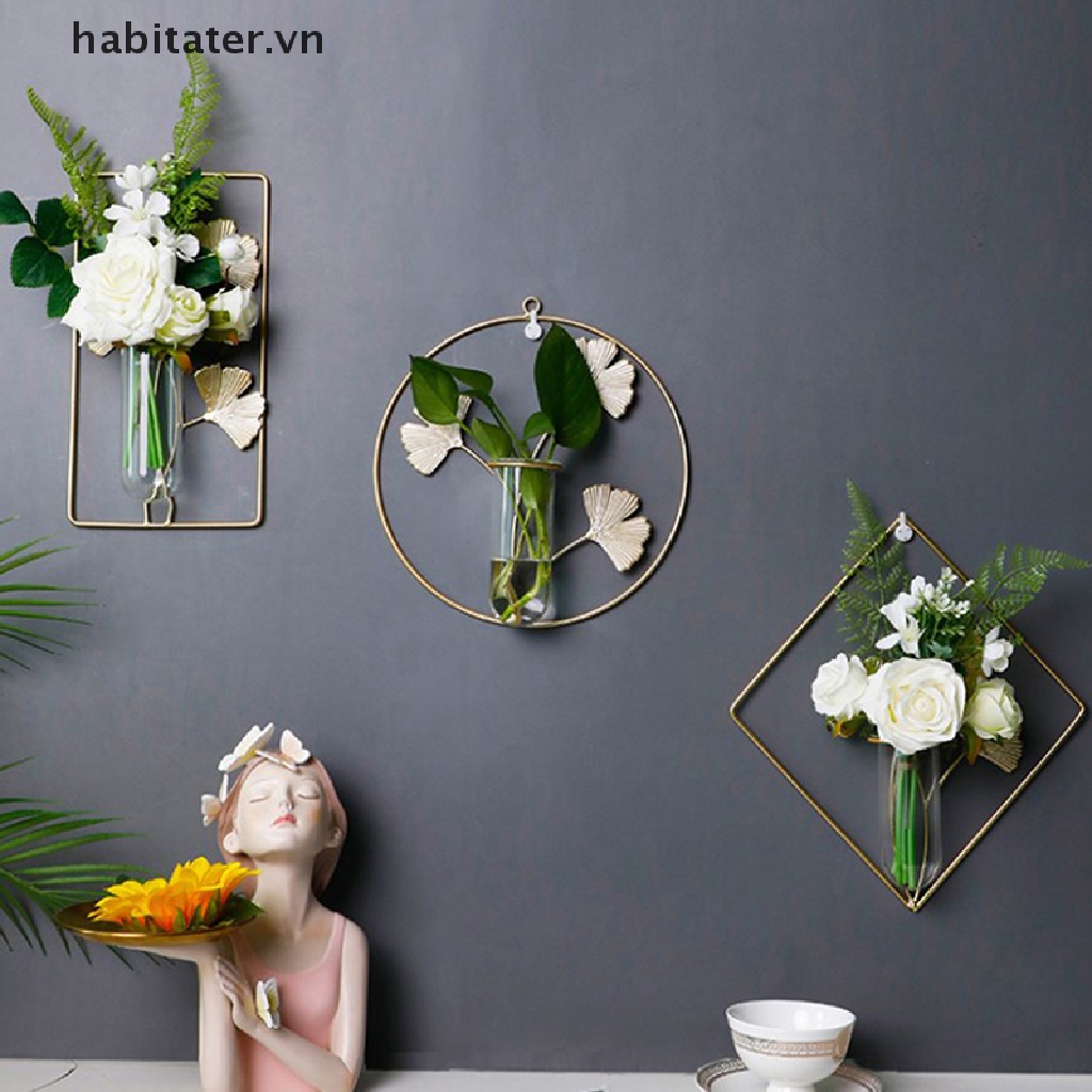 Lọ Hoa Thủy Tinh Treo Tường Phong Cách Bắc Âu