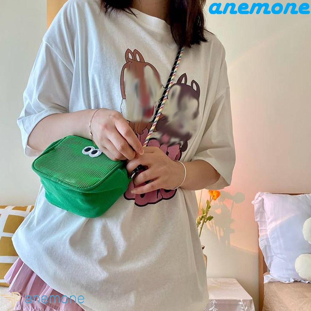 Túi Lưới Đựng Mỹ Phẩm / Đồ Vệ Sinh Cá Nhân Sức Chứa Lớn Có Khóa Kéo In Họa Tiết Mắt Dễ Thương Phong Cách Hàn Quốc Cho Nam