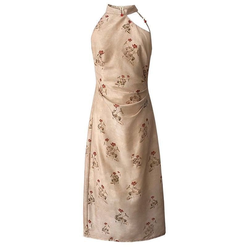 Đầm Sườn Xám Cách Tân Dáng Dài Phong Cách Trung Hoa Thời Trang Mùa Hè Hàng Mới Dành Cho Bạn Nữ