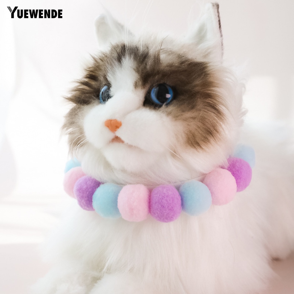 Ye.b Vòng Cổ Họa Tiết Ruy Băng Đính Bóng Lông Trọng Lượng Nhẹ Độ Co Giãn Cao Mặc Hàng Ngày Cho Cún