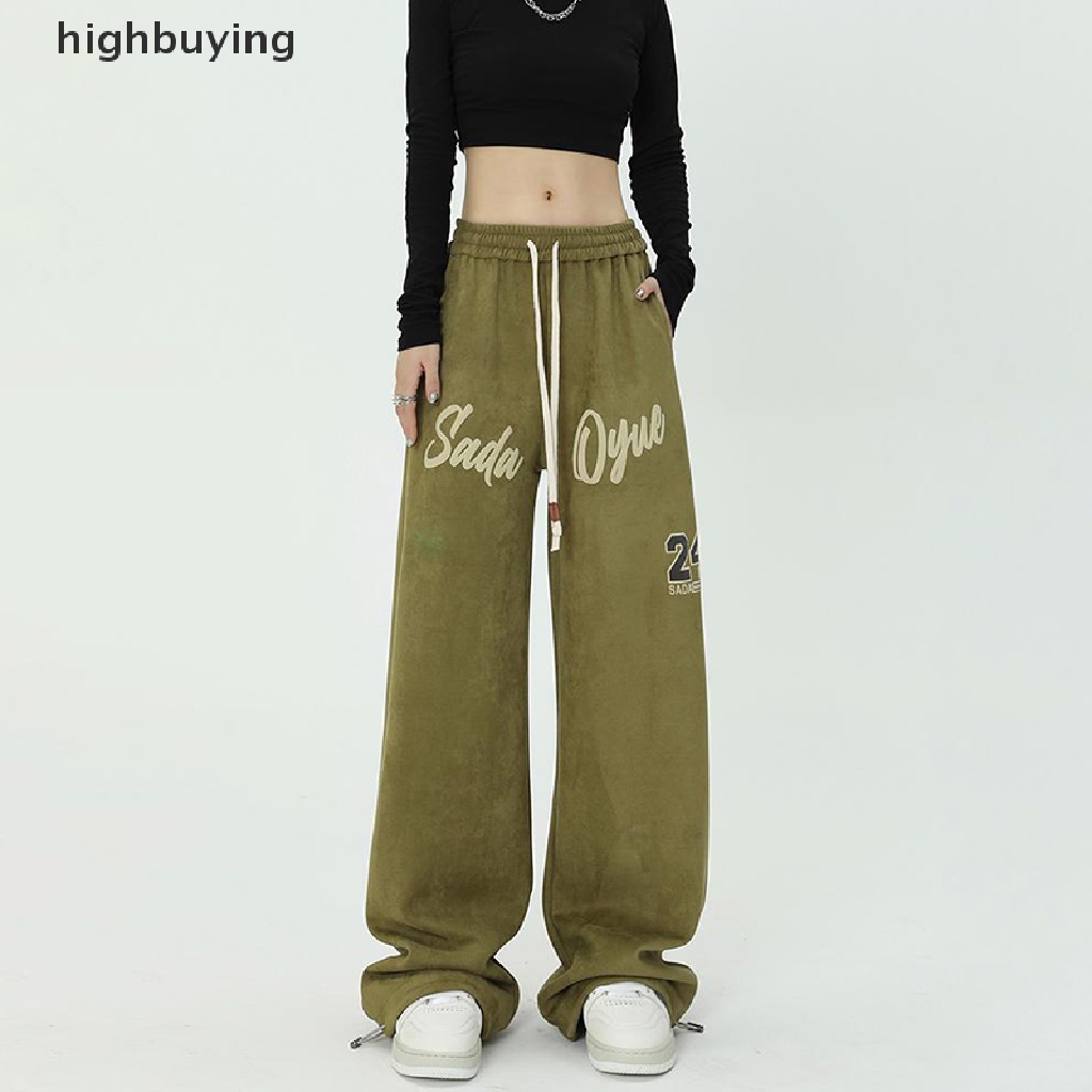 Quần Dài Ống Rộng In Chữ Phong Cách Hip Hop Đường Phố Cá Tính