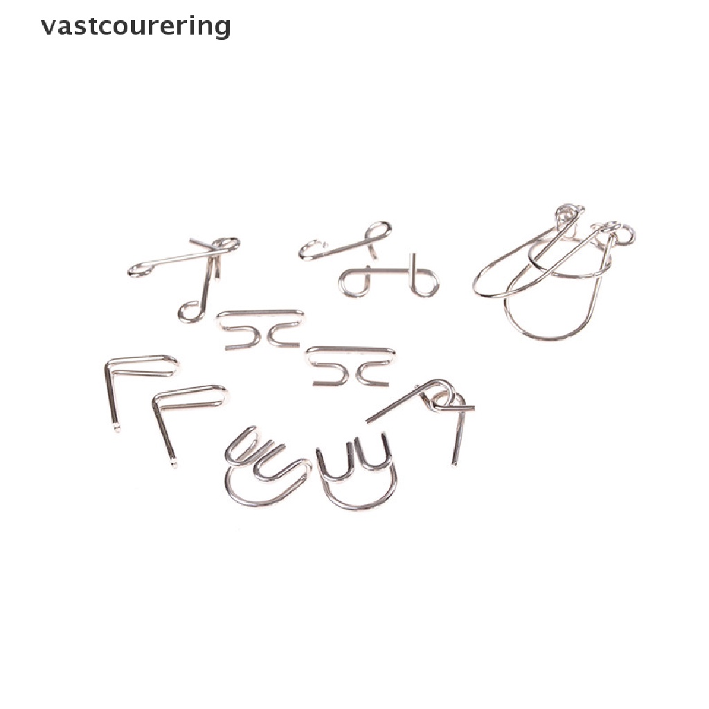 Set 7 Đồ Chơi Mở Khóa 3D Bằng Kim Loại Nhiều Họa Tiết Phát Triển IQ