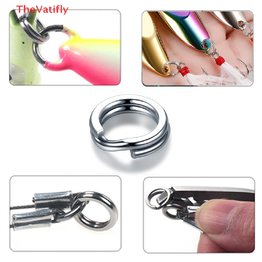 Set 100 Vòng Thép Không Gỉ Cứng 2.5-8MM Gắn Mồi Câu Cá Chuyên Dụng