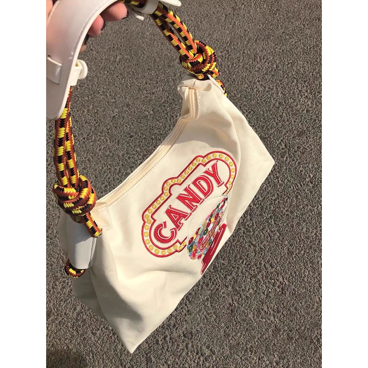 Túi Tote Vải Canvas Cỡ Lớn Thêu Họa Tiết Dễ Thương Phong Cách Nhật Bản Cho Nữ