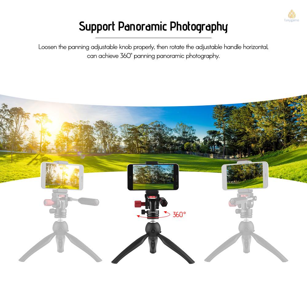 Đầu Nối Chân Máy Ảnh Andoer Mini Chuyên Nghiệp Với Ốc Vít 1 / 4 "Cho Điện Thoại / Máy Ảnh Tải Trọng 3kg 3kg Chất Lượng Cao