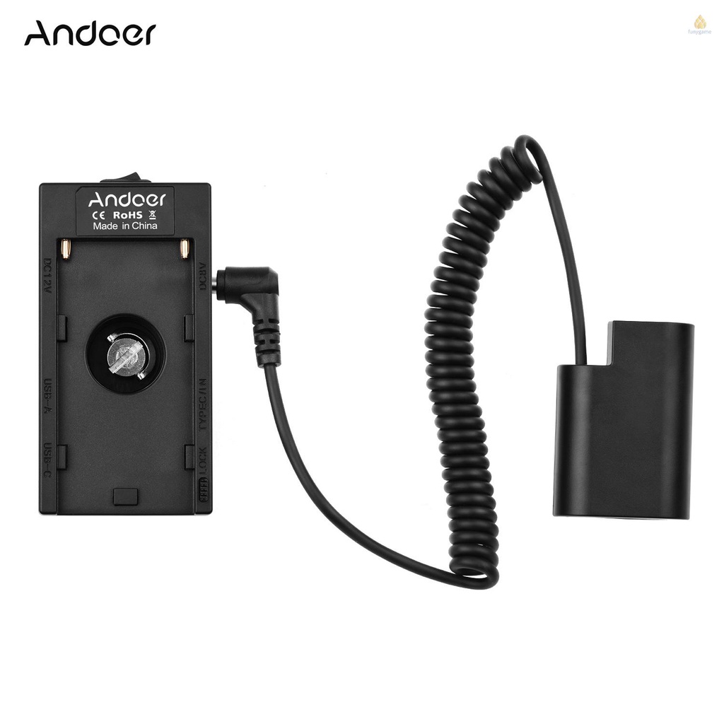 Khay Đựng Pin Andoer NP-F970 F750 Giao Diện USB Kép + Pin DMW-DCC12 Tương Thích Với Panasonic GH3 / GH4 / GH5 / GH5S