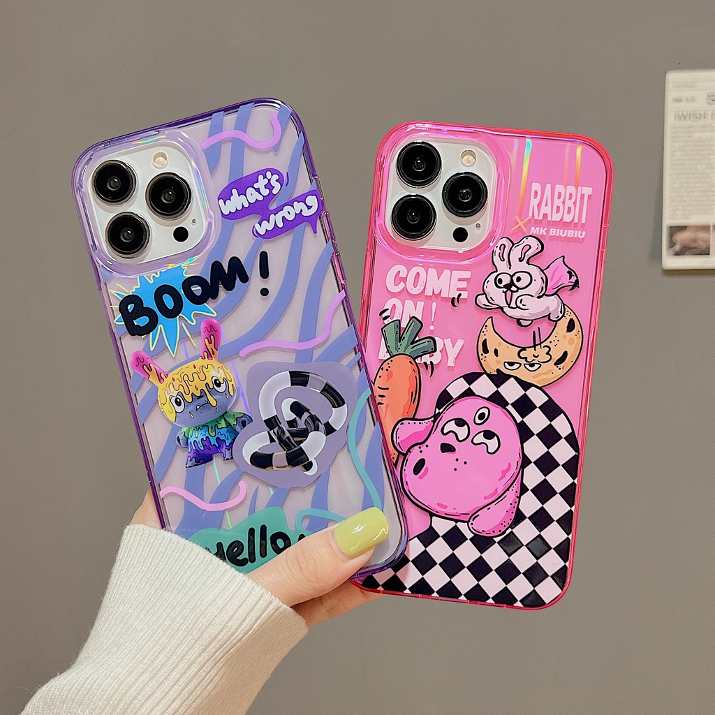Ốp Điện Thoại tpu Dẻo Trong Suốt Họa Tiết Hoạt Hình Độc Đáo Chống Sốc Chống Rơi Cho iPhone 11 12 13 14 PRO Max