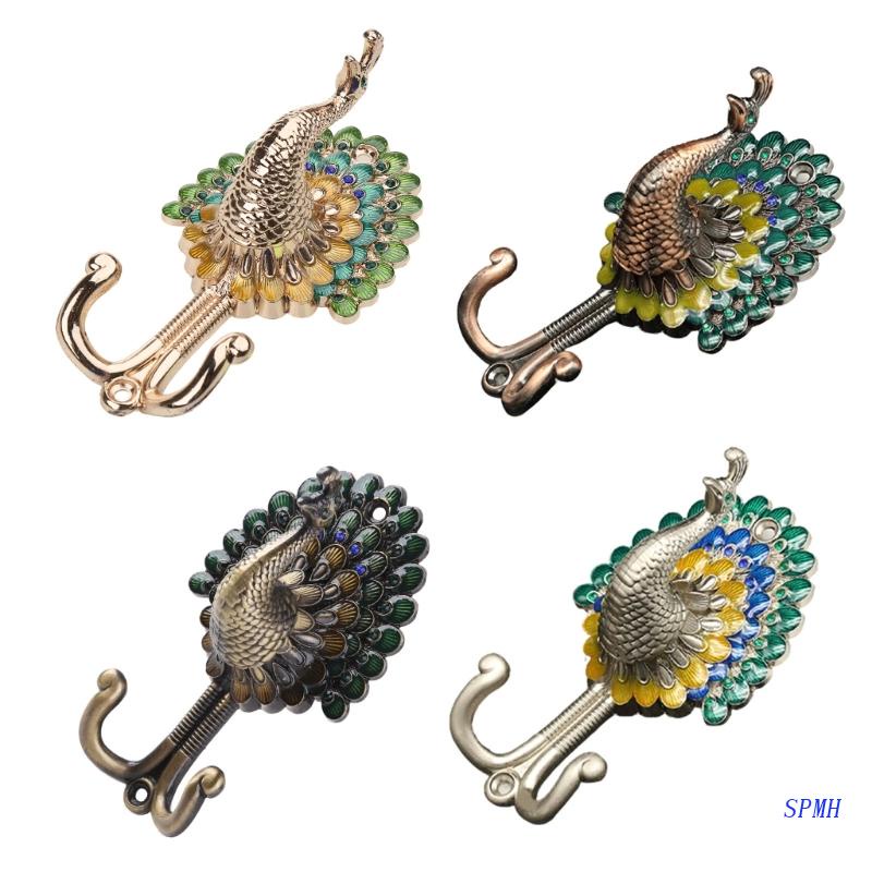 Móc Treo Đồ Gắn Tường Bằng Hợp Kim Kẽm Hình Chim Công Cổ Điển Chống Rỉ Sét Cho Nhà Bếp / Phòng Tắm