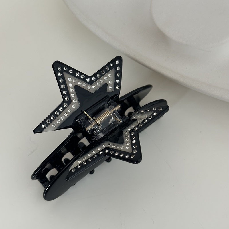 Kẹp Tóc Hình Ngôi Sao Năm Cánh Đính Đá Cỡ Lớn Phong Cách Âu Mỹ Cho Nữ