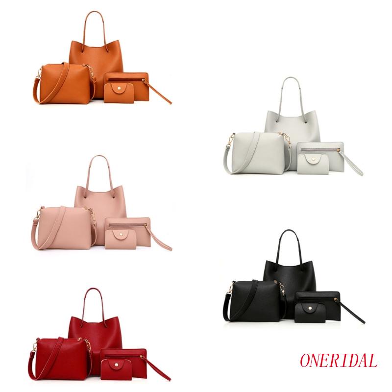 Set 4 Túi Xách Tay + Túi Đeo Chéo + Ví Đựng Thẻ Thời Trang Cho Nữ