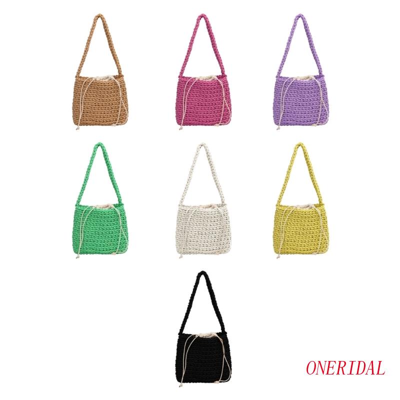 Túi đeo dưới cánh tay / Xách Tay Bằng Cotton Dệt Có Dây Rút Sang Trọng Thời Trang Mùa Hè Cho Nữ