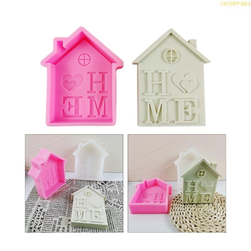 Khuôn Silicone Tạo Hình Làm Móc Khóa Hình Ngôi Nhà Giáng Sinh DIY