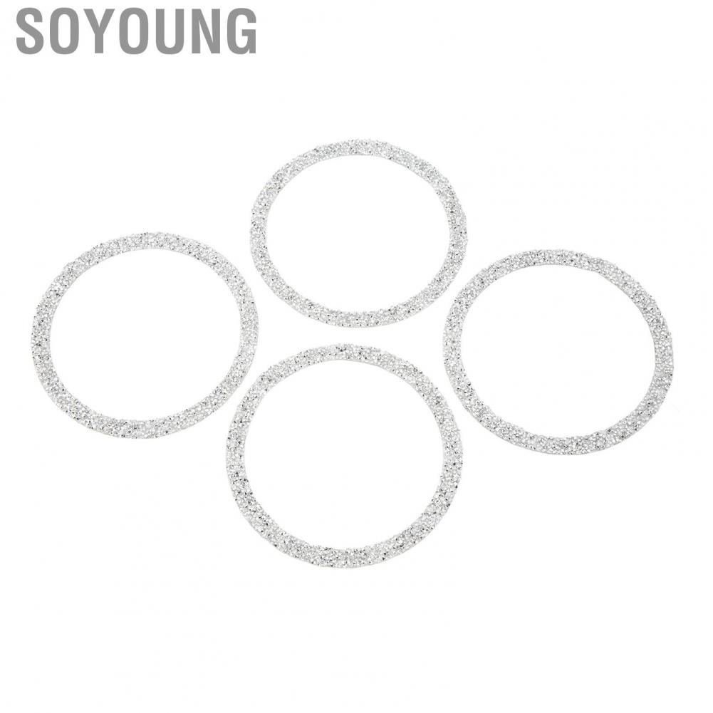 Soyoung Car Speaker Protective Rings  Bling Trim Rhinestone Style for Vehicle Modification