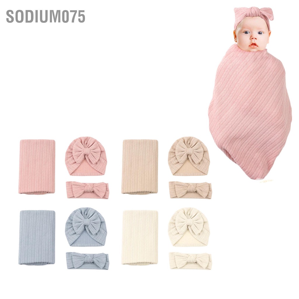 Sodium075 3 Nhận Chăn Đầu Bộ Cotton Polyester Họa Tiết Lúa Mì Màu Nguyên Chất Co Giãn Bọc Đầm