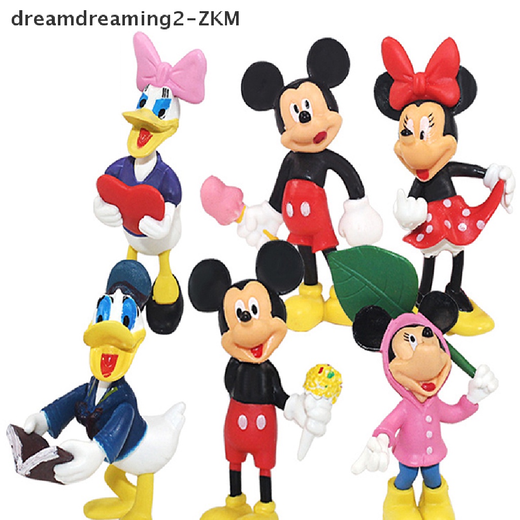 Set 6 Mô Hình Nhân Vật Hoạt Hình Trang Trí Bánh Kem