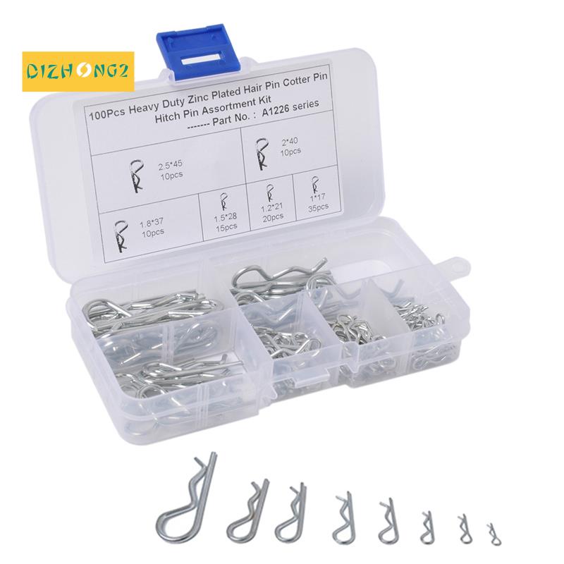 Set 100 Kẹp Tóc Dạng Lượn Sóng Bằng Thép M1 M1.2 M1.5 M1.8 M2 M2.5 Cho Xe Hơi