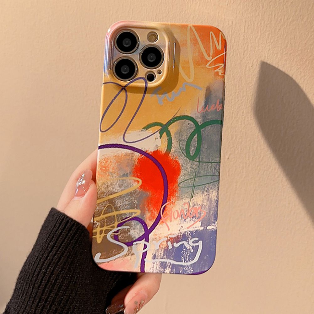 Ốp Điện Thoại TPU Cứng Họa Tiết Graffiti Cho IPhone 14 13 12 11 Pro Max X XR 8 7 Plus