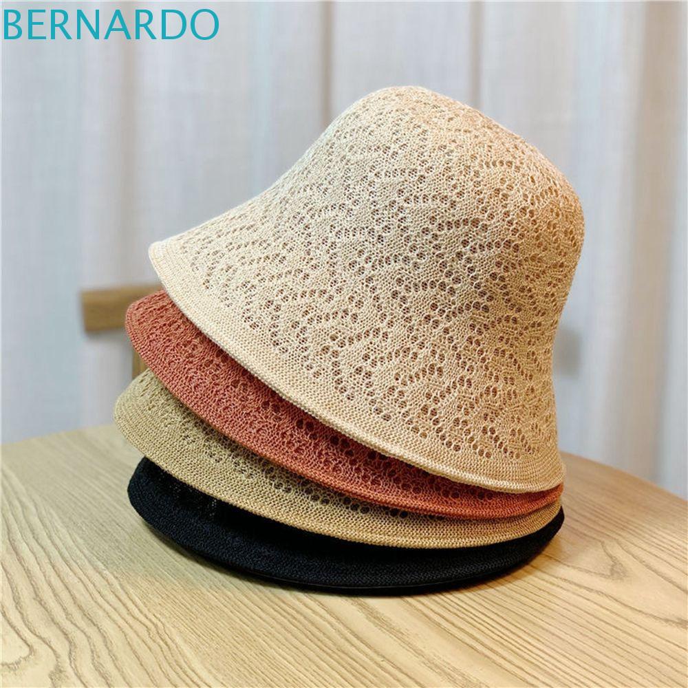 Mũ Bucket Dệt Kim Màu Trơn Thiết Kế Đục Lỗ Thời Trang Cho Nữ