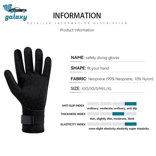 1 Cặp Găng Tay Lặn Dày 3mm Chống Trầy Xước Chống Trượt Chống Mài Mòn Cho Nam Nữ