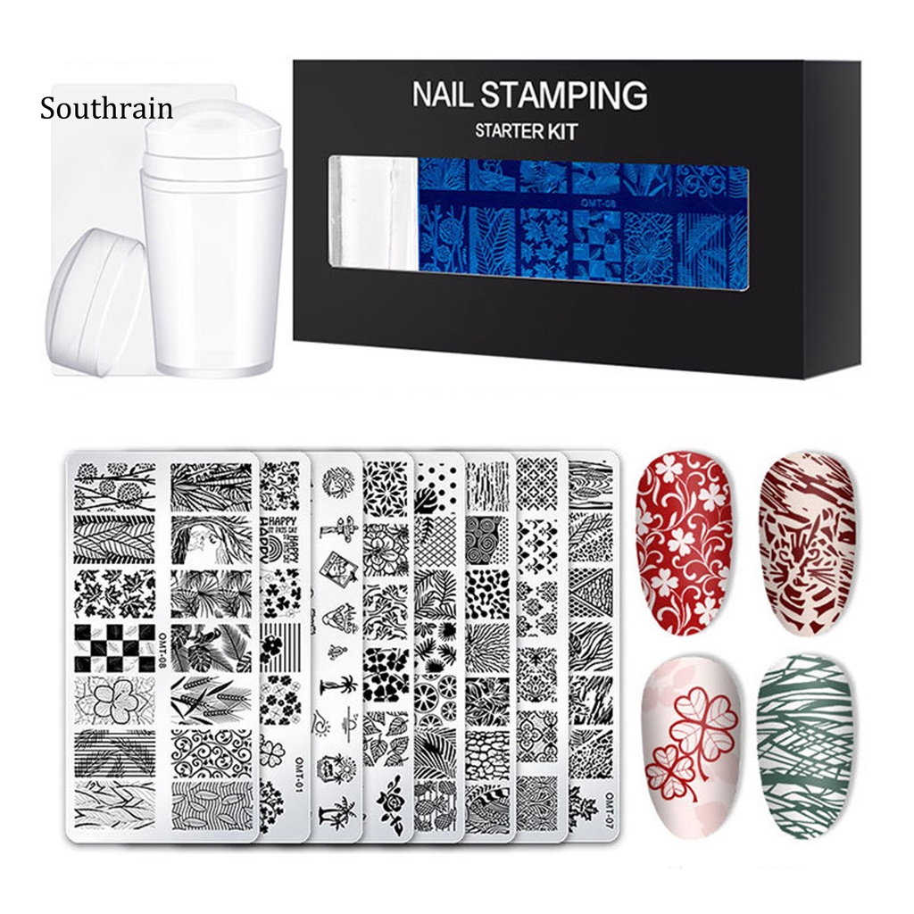 1 Bộ Khuôn In Hình Trang Trí Móng Tay Bằng Thép DIY