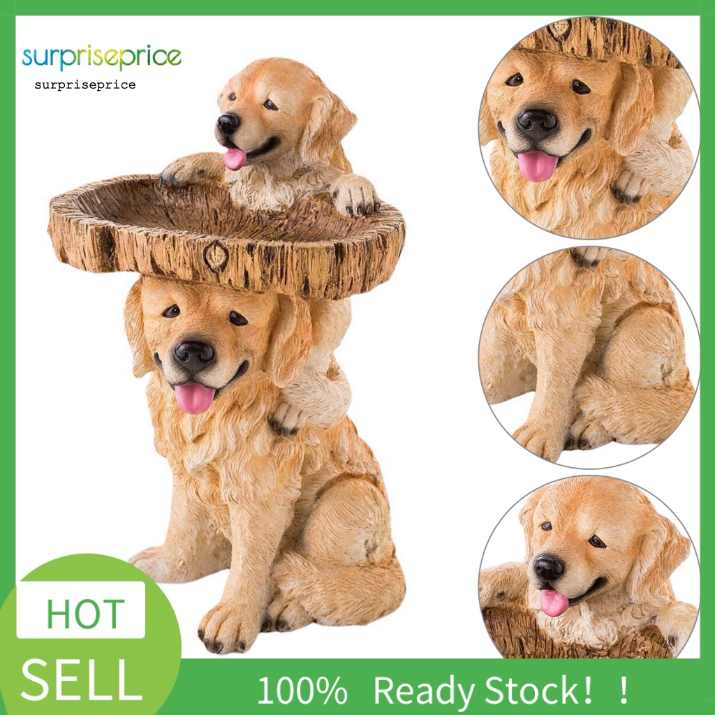 Mô Hình Cún Con Bằng Nhựa Resin Dễ Thương Dùng Trang Trí Sân Vườn