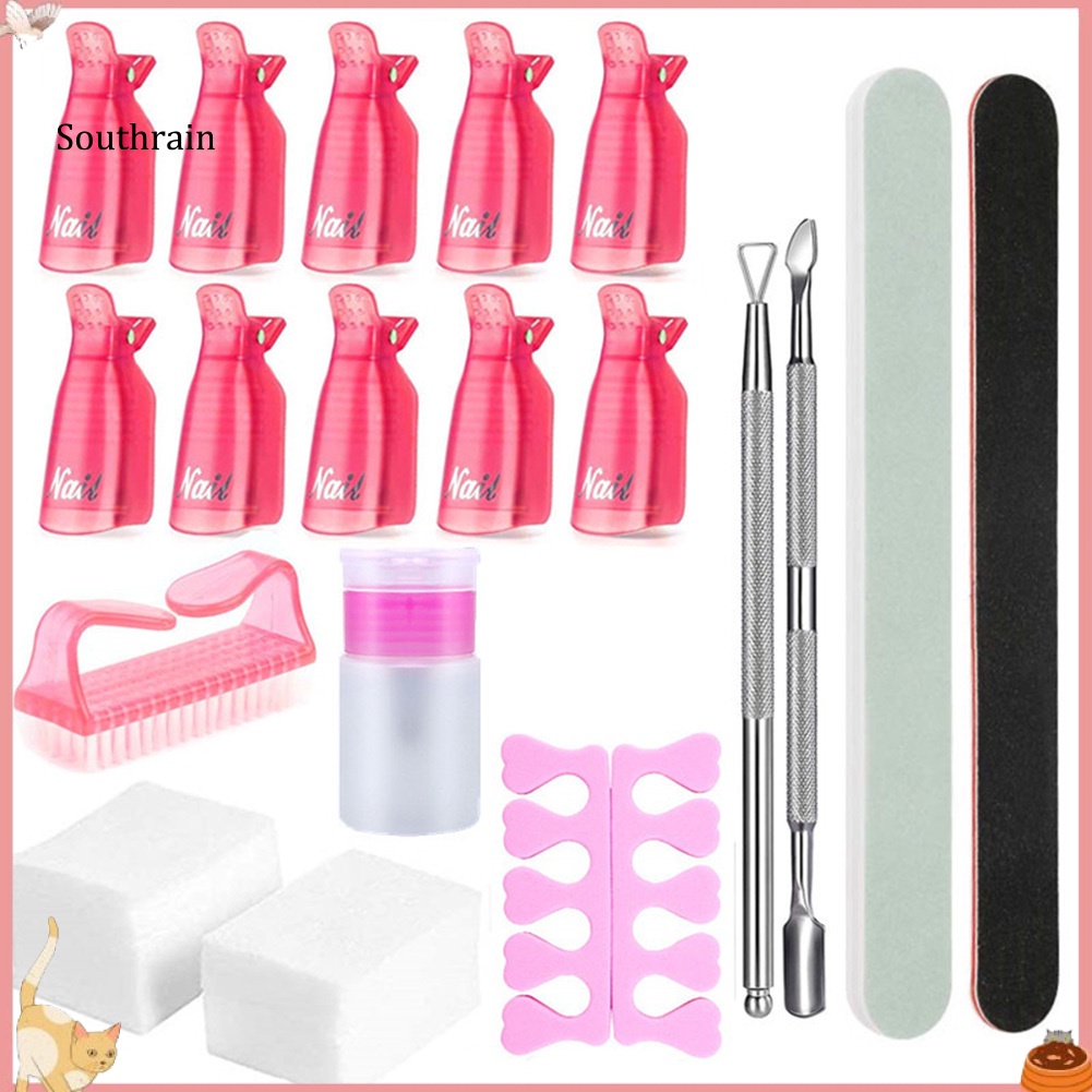 1 Bộ Dụng Cụ Tẩy Sơn Móng Tay Dạng Kẹp &amp; Đẩy Biểu Bì Da Chết