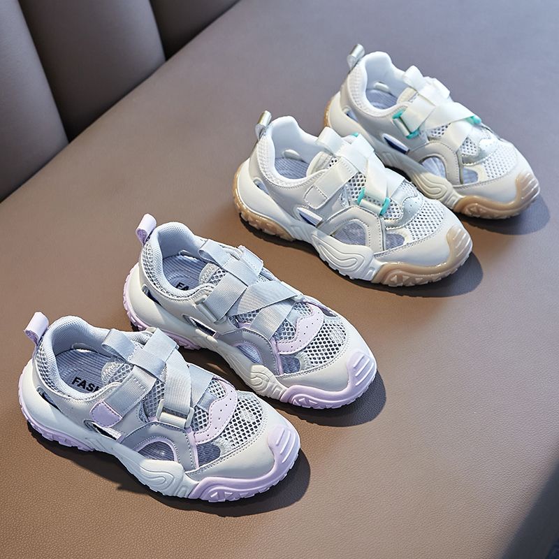 Xăng đan Thể Thao Mùa Hè 2023 Phối Lưới Thoáng Khí Kích Thước Vừa Và Lớn Cho Bé Gái
