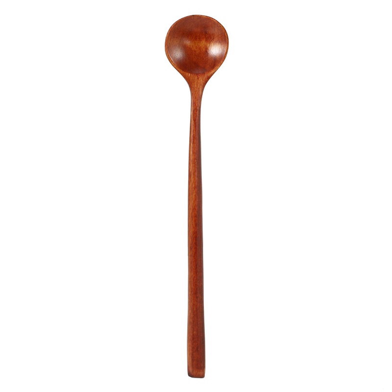 Bộ 5 Muỗng Gỗ Tay Cầm Dài 10.9 inches 100% Tự Nhiên Phong Cách Hàn Quốc