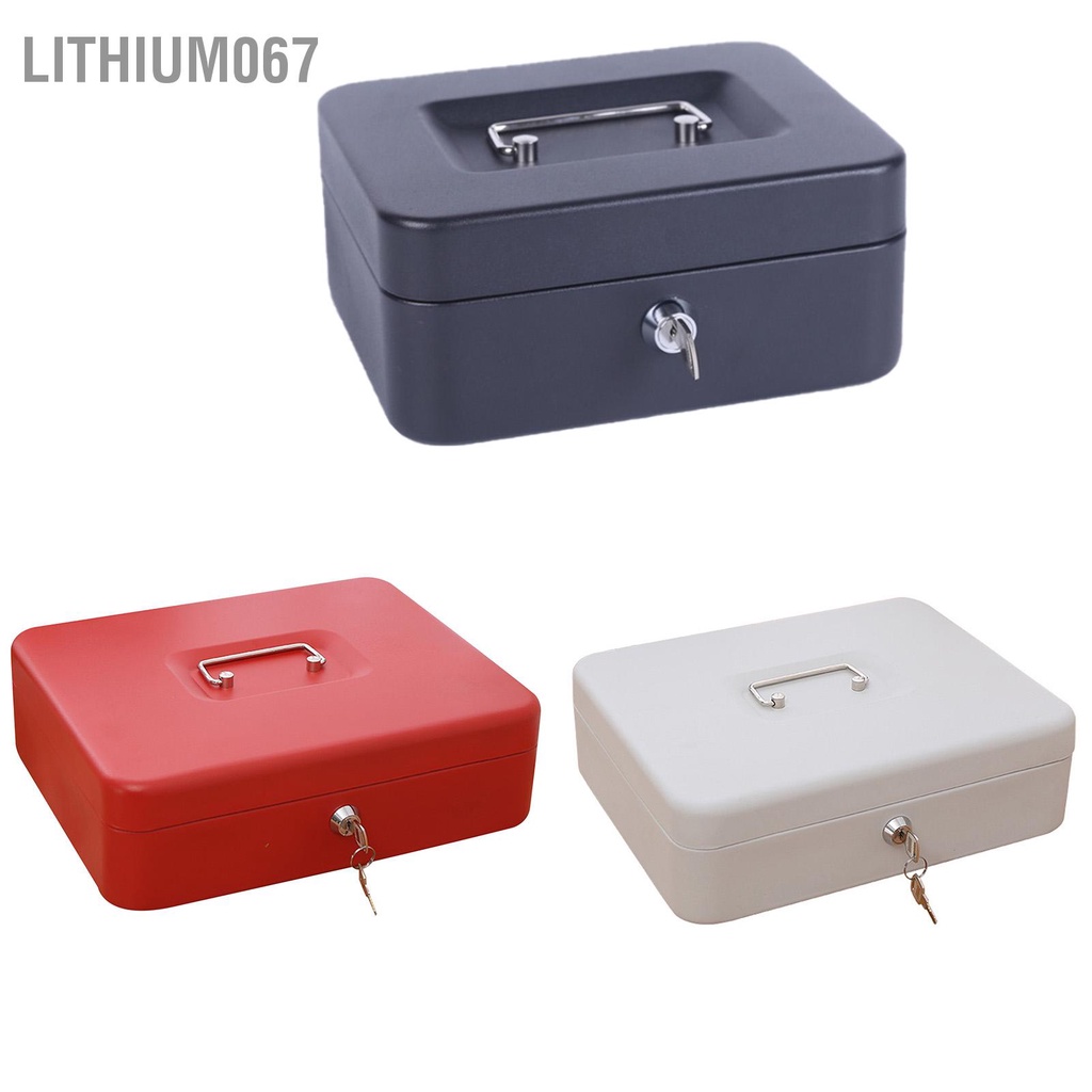 Lithium067 Hộp đựng tiền nhỏ có khóa Nhiều ngăn Mở hộp di động bằng thép không gỉ tay cầm