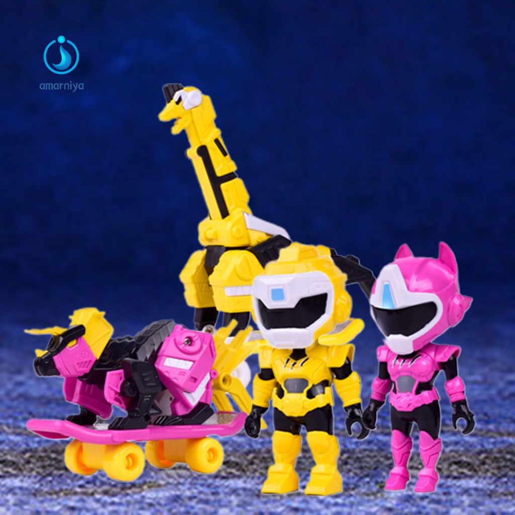 1 Bộ Mô Hình Xe Hơi Biến Hình Khủng Long Bằng Nhựa Cho Bé