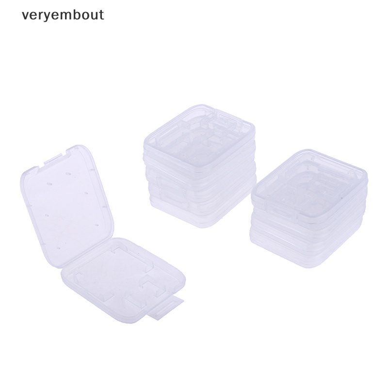 Set 10 Hộp Nhựa Trong Suốt Đựng Thẻ Nhớ SD TF CF Tiện Dụng