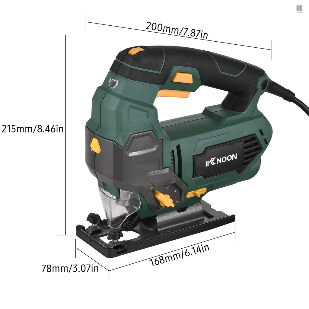 Máy Cưa Xếp Hình 6 Tốc Độ Kkmoon 800W 6.5-Amp 3000 SPM° Lưỡi Cưa Động Cơ Cắt 4 Orbital Bằng Đồng Nguyên Chất Kèm 6 Lưỡi Thay Thế Cho Xe Hơi