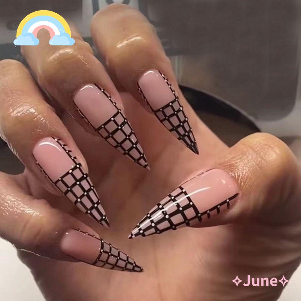 Bộ 24 Móng Tay Giả Che Phủ Toàn Diện Phong Cách Pháp