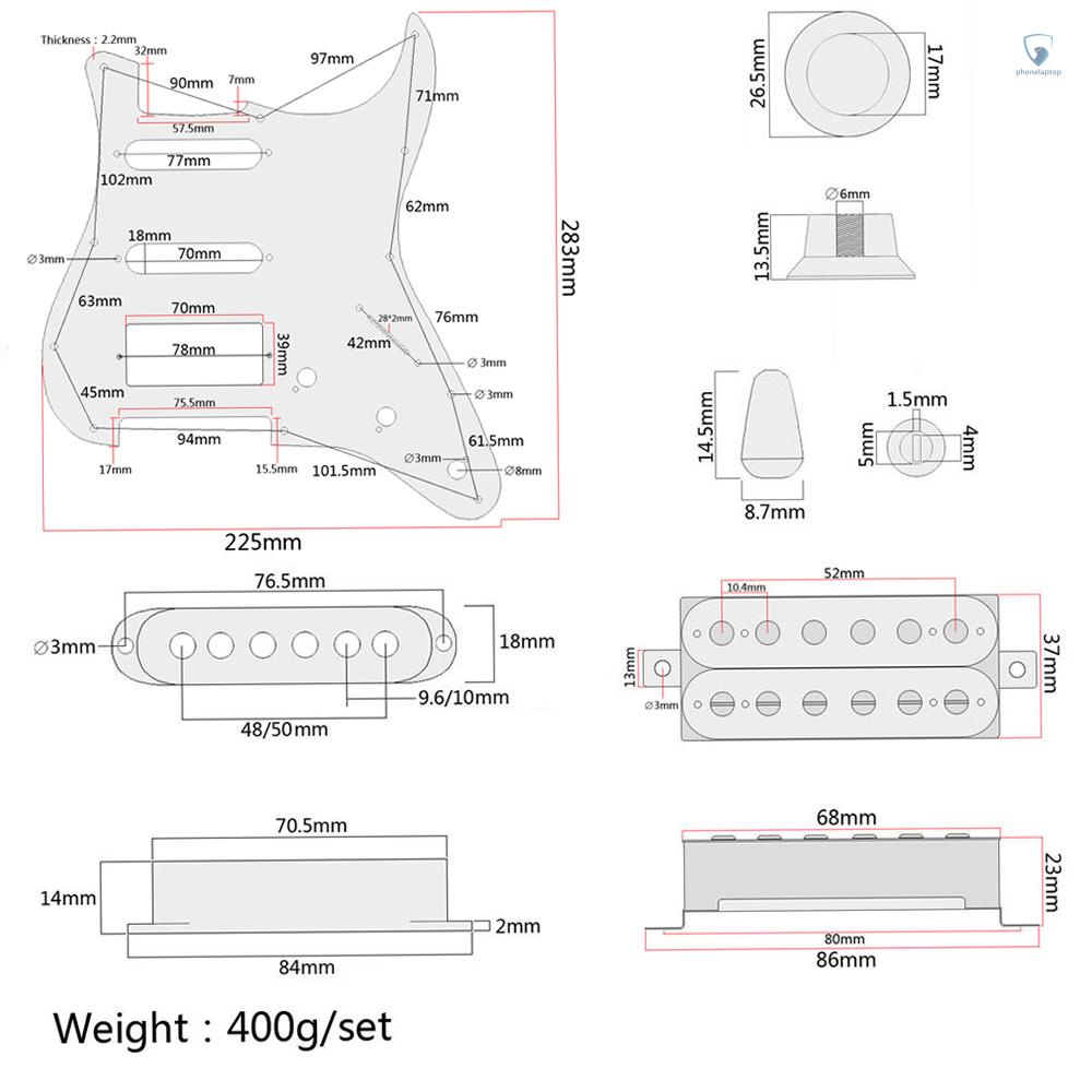 Bộ Pickup 3 Lớp SSH Tải Trọng Cho Đàn Guitar Điện Strat ST
