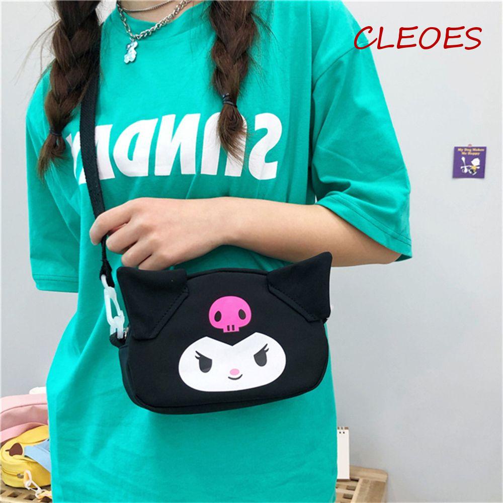 Túi Canvas Đeo Chéo Họa Tiết Hoạt Hình Đơn Giản Có Thể Điều Chỉnh Kích Thước