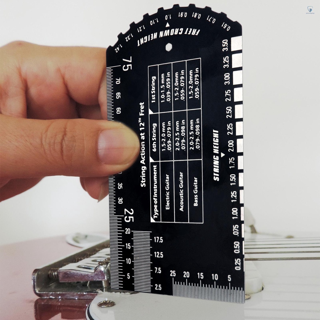 Thước Đo Chiều Cao Dây Đàn Baroque Bằng Kim Loại Kích Thước Bỏ Túi Cho Guitar Bass / Acoustic