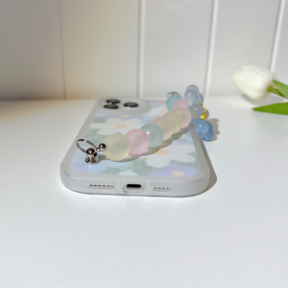 Ốp Điện Thoại Tpu Họa Tiết Hoa Phong Cách Graffiti Kèm Vòng Tay Chống Trượt / Rơi Cho IPhone 14 13 12 11 Pro Max X XR 8 7 Plus SE