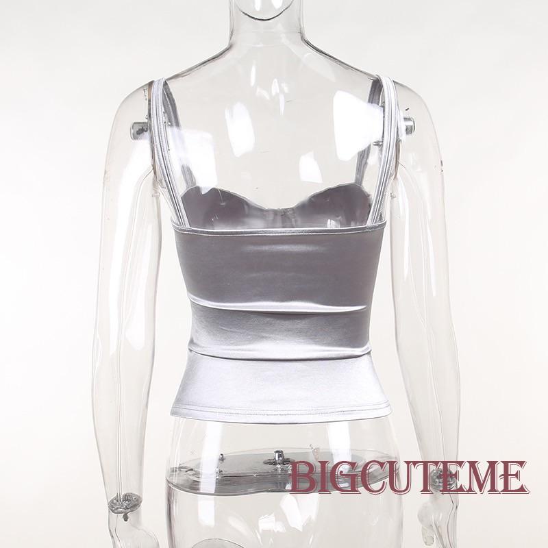 [] - Áo Hai Dây Hở Lưng Ôm Dáng Xếp Ly Màu Trơn Mùa Hè Cho Nữ