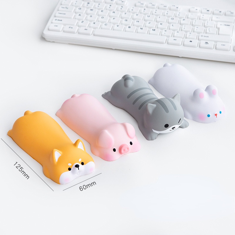 Kawaii Creative Silicone 3d Cổ Tay Nhỏ Tấm Lót Chuột Mini Lợn Dễ Thương Thỏ Chó Mèo Thiết Kế Hình Dạng Động Vật Bộ Nhớ Công Thái Học Mút Hỗ Trợ Cổ Tay Gối Nghỉ Đệm Thảm hiệu quả.store vn