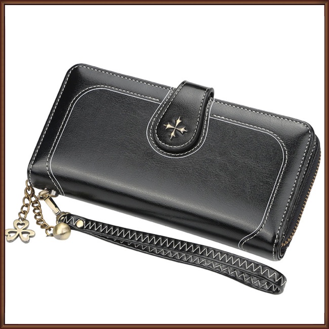 Ví Da PU Dáng Dài Đa Năng Phong Cách Retro Thời Trang Cho Nữ
