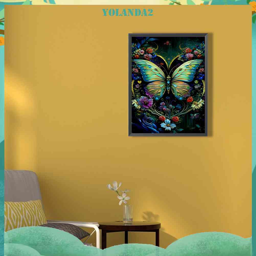 Tranh Đính Đá Kim Cương Toàn Bộ 5D DIY Hình Vẽ Hoa Bướm