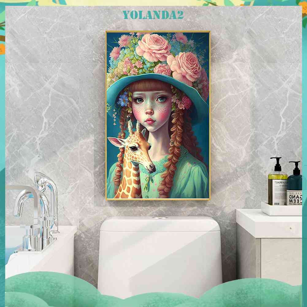 Tranh Đính Đá Kim Cương Toàn Bộ 5D DIY Hình Vẽ Cô Gái Trang Trí Nhà Cửa