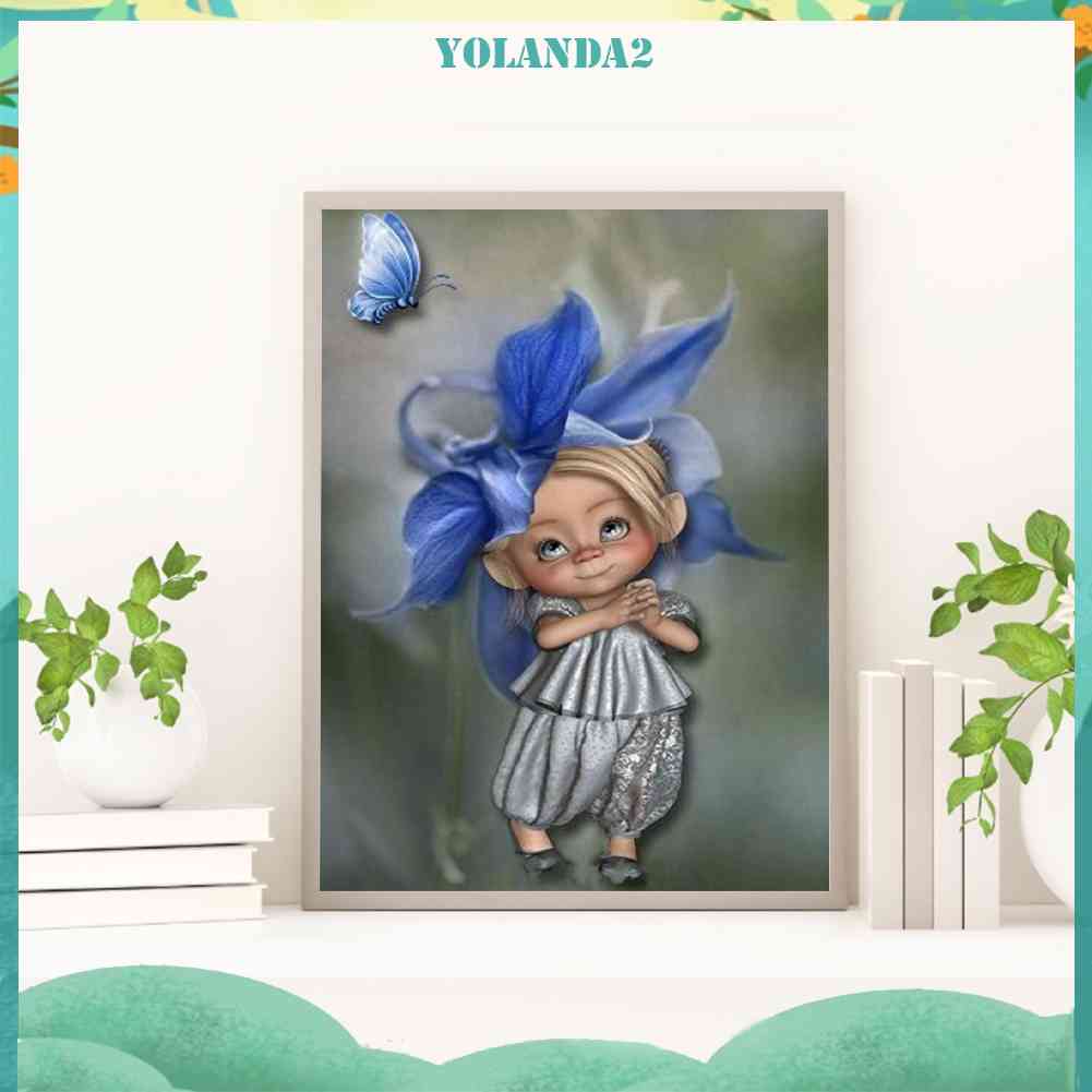 Tranh Đính Đá Kim Cương Toàn Bộ 5D DIY Hình Vẽ Búp Bê Mắt To