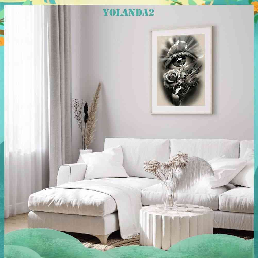 Tranh Đính Đá Kim Cương Toàn Bộ 5D DIY Hình Vẽ Mắt Hoa Hồng