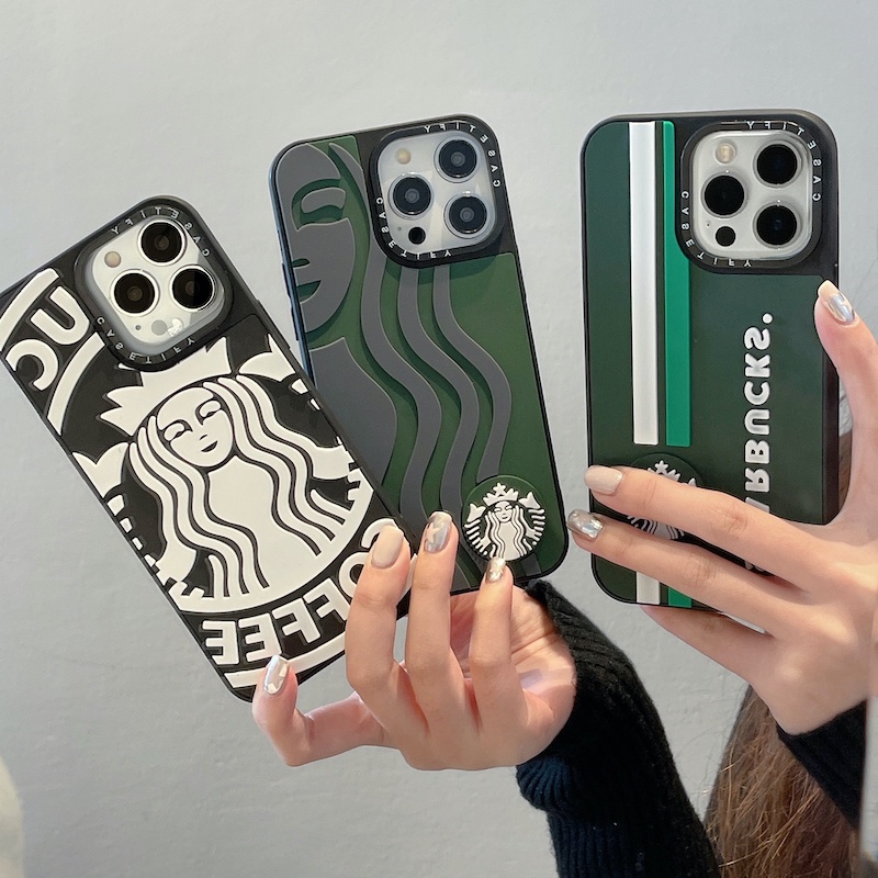 Ốp Điện Thoại Silicon In LOGO Starbucks 3D Cho iPhone 15 14 13 12 11 Pro Max Plus 7 8 SE X XS XR