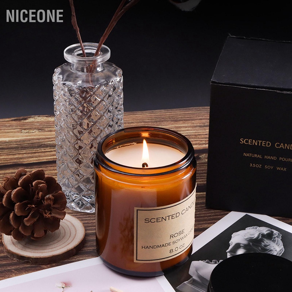 NiceOne  Nến Thơm Sáp Đậu Nành Retro Thanh Lịch Hương Nhạt Loại Bỏ Mùi Cho Phòng Ngủ Văn