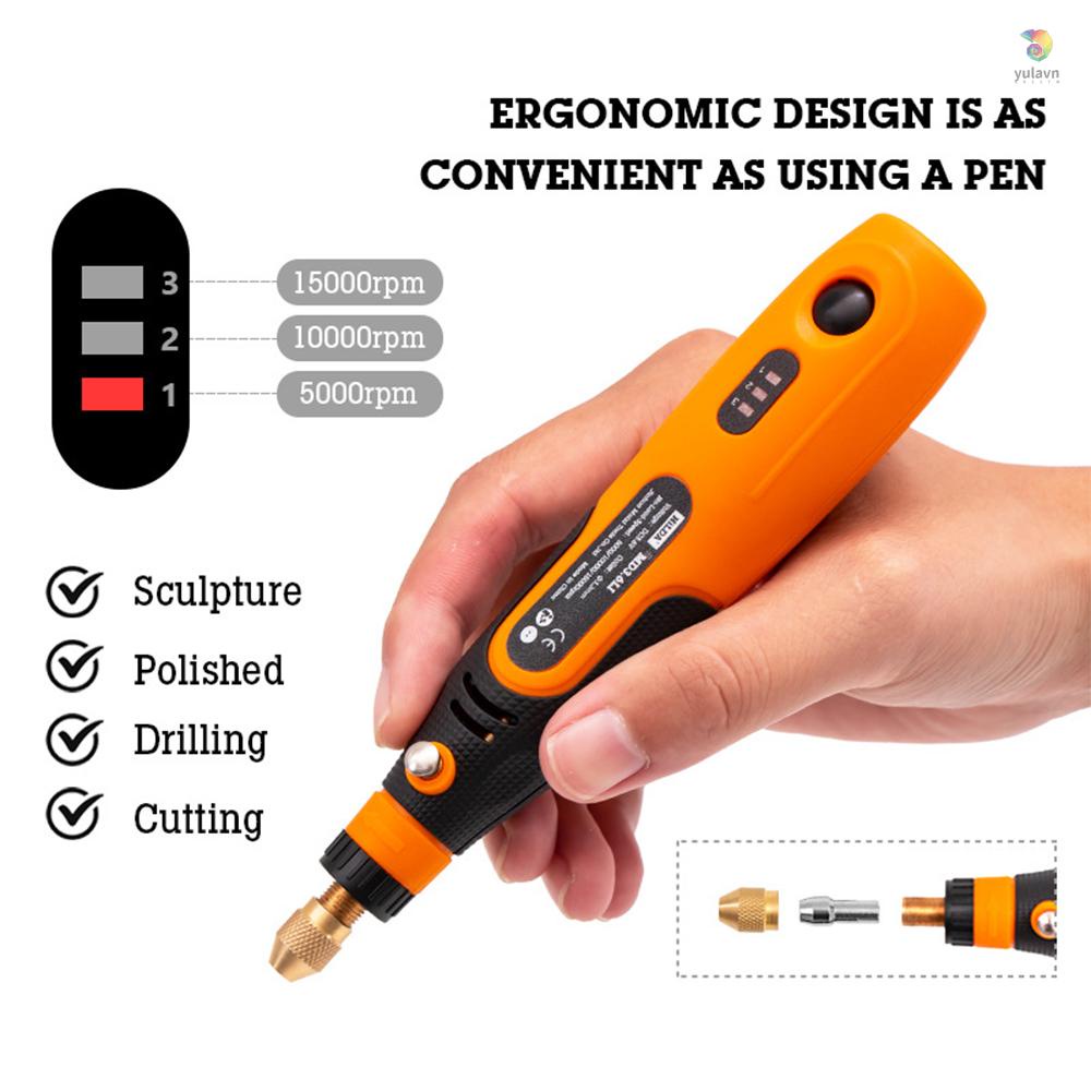 Bộ 46 Bút Khoan Điện Mini 3.6V Sạc USB 3 Tốc Độ Kèm Nhiều Thiết Bị Cài Đặt Cho Máy Mài Khắc