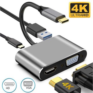  Cáp Typec to HDMI + VGA +USB 3.0 chất lượng cao 4K cáp chuyển đổi typec sang HDMI 
