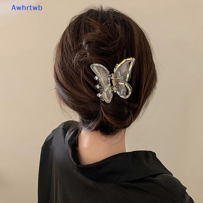 Kẹp Càng Cua Bằng Acrylic Trong Suốt Đính Ngọc Trai Hình Bướm Thời Trang Cho Nữ Mới
