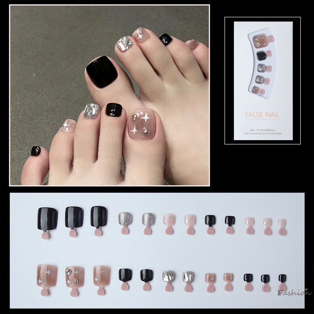 Móng Chân Giả Đính Ngôi Sao Lấp Lánh Phong Cách Vintage